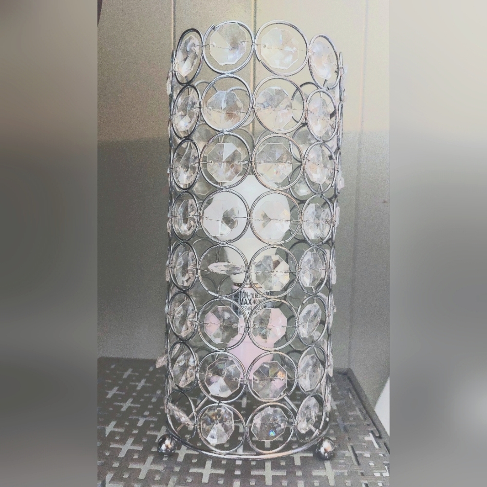Set of Bedside Lamp Faux Crystal.